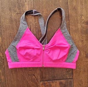 Victoria's Secret SPORTS BRA L with Zipper and Crossback Slipon hot pink
